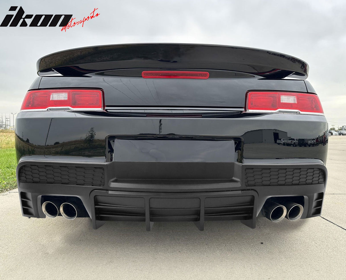 2014-2015 Chevy Camaro Black Rear Diffuser + Quad Exhaust Tips