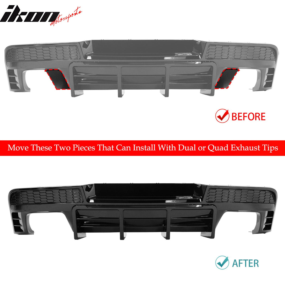 2014-2015 Chevy Camaro Ikon Rear Diffuser Bumper Lip PP