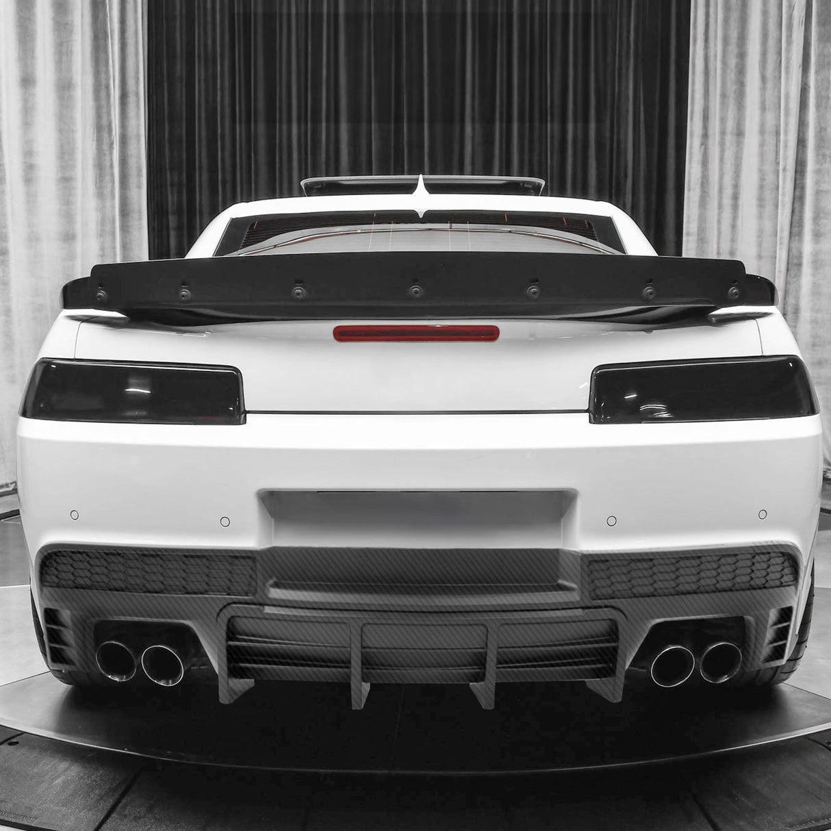 2014-2015 Chevy Camaro Black Rear Diffuser + Quad Exhaust Tips