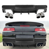 2014-2015 Chevy Camaro Black Rear Diffuser + Quad Exhaust Tips
