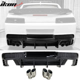 2014-2015 Chevy Camaro Black Rear Diffuser + Quad Exhaust Tips