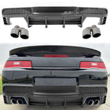 2014-2015 Chevy Camaro Black Rear Diffuser + Quad Exhaust Tips