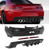 2014-2015 Camaro 6th ZL1 Style Rear Bumper + 3PC Diffsuer w/ Reflector