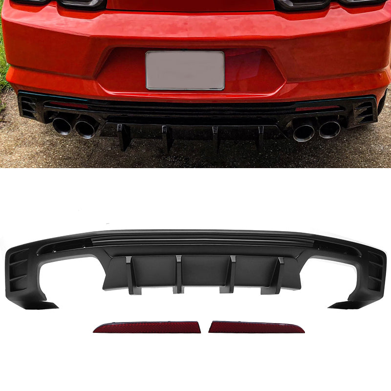 2014-2015 Camaro 6th ZL1 Style Rear Bumper + 3PC Diffsuer w/ Reflector