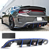 2015-2023 Dodge Charger Rear Diffuser & Red LED Blue Reflective Tape