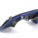 2015-2023 Dodge Charger LED Rear Diffuser Carbon Fiber Look Blue Tape