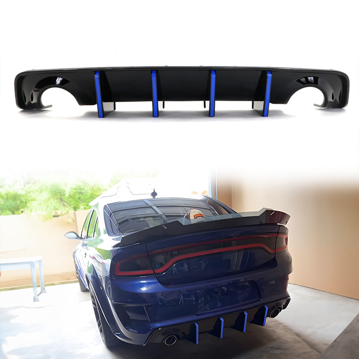 Rear Bumper Diffuser for 2020-2024 Dodge Charger Widebody IKON Style P