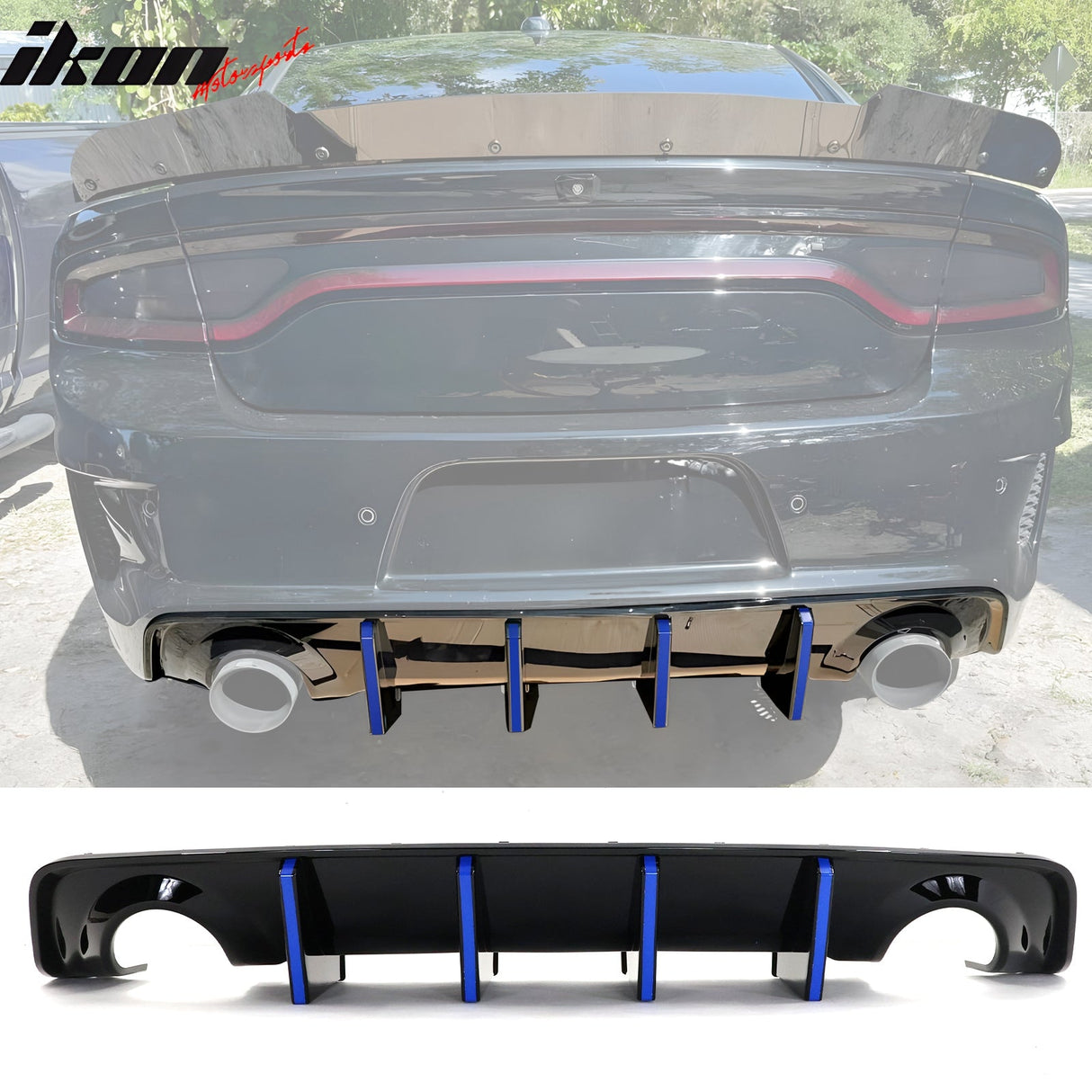 Rear Bumper Diffuser for 2020-2024 Dodge Charger Widebody IKON Style P