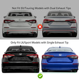 2022-2024 Honda Civic LX Sport Rear Bumper Cover Set + Exhaust Pipe