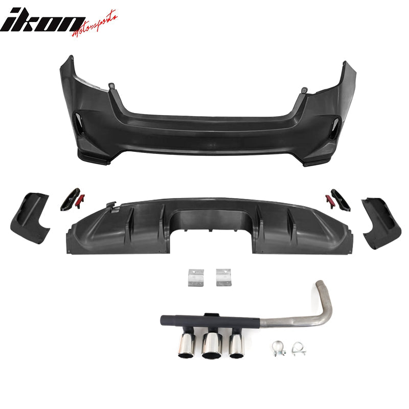 2022-2024 Honda Civic LX Sport Rear Bumper Cover Set + Exhaust Pipe