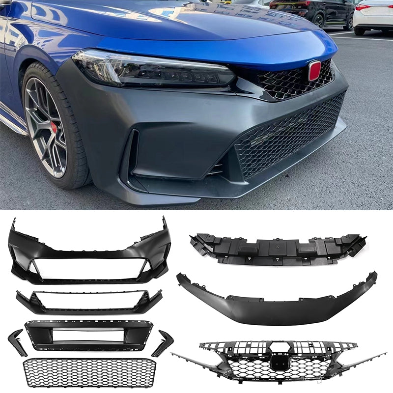 2022-2024 Honda Civic Sedan Front Bumper Cover&Upper Grill&Trim Type R