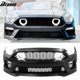 2015-2017 Ford Mustang Front Bumper Cover Lower Upper Grills W/ LED