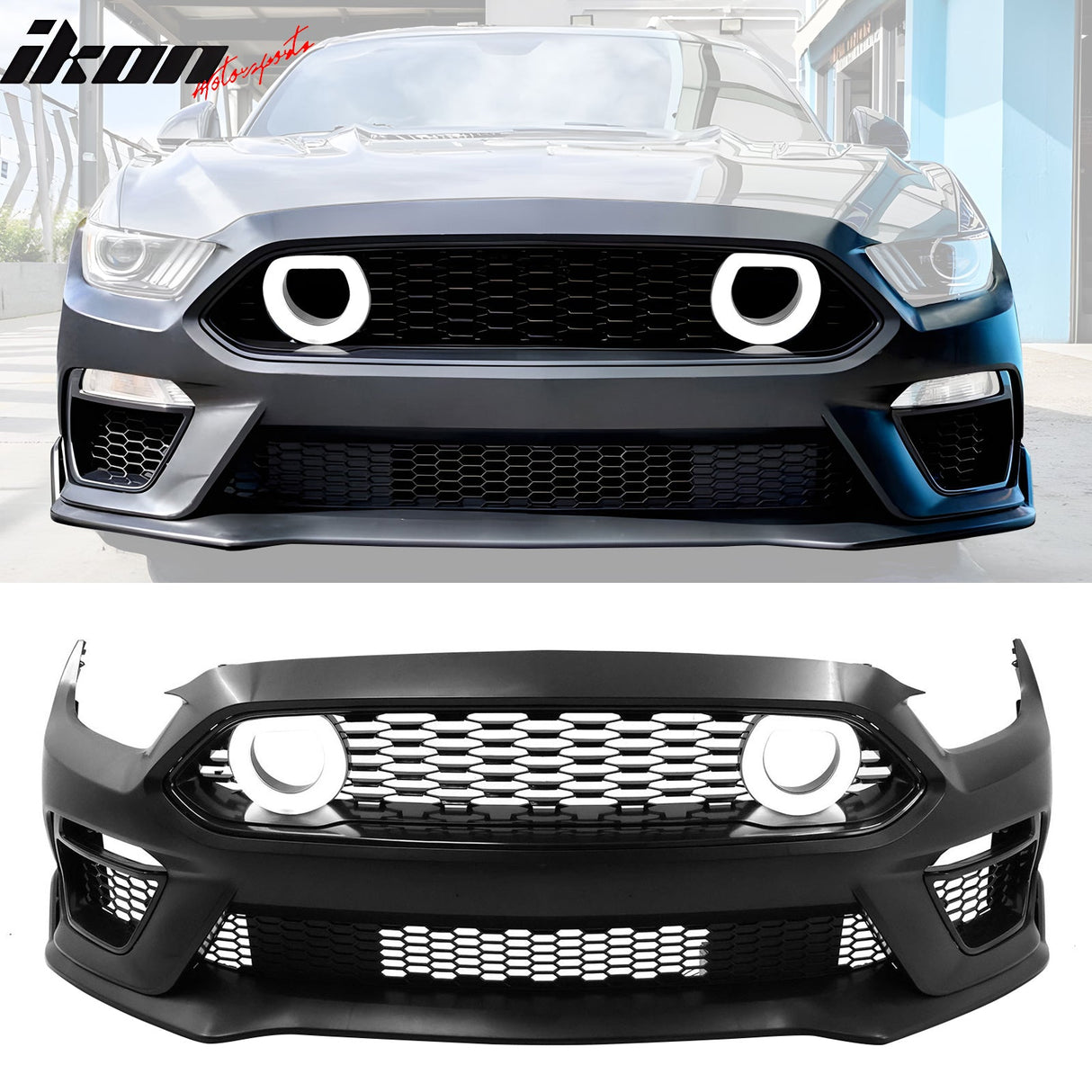 2015-2017 Ford Mustang Front Bumper Cover W/ Chin Lip LED Grille