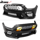 2015-2017 Ford Mustang Front Bumper Cover Lower Upper Grills W/ LED