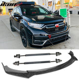 Honda Civic 62"-66" 3PCS A Style Black Front Lip with Strut Rods