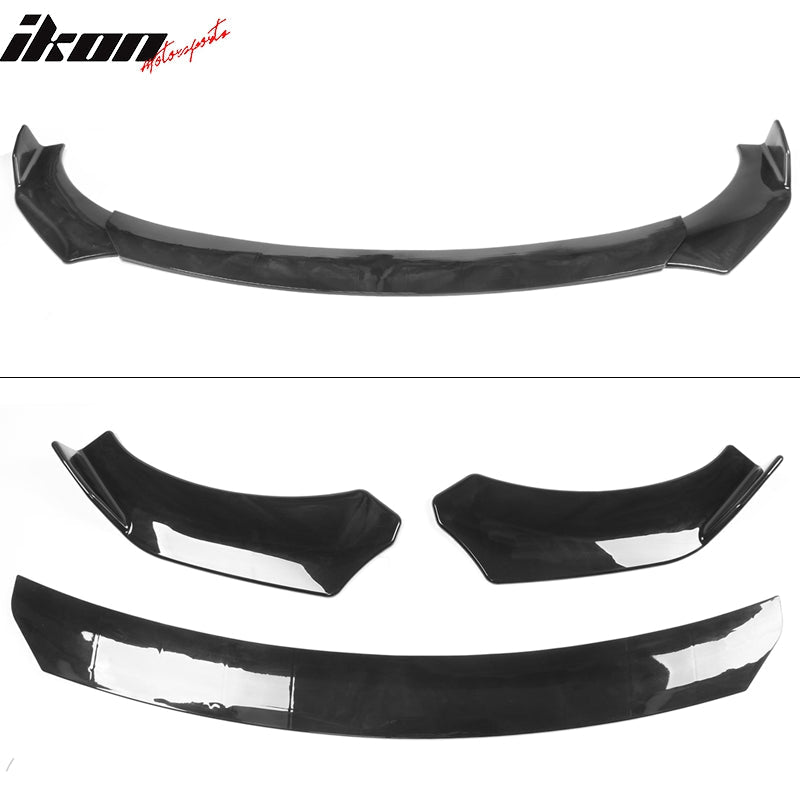 Honda Civic 62"-66" 3PCS A Style Black Front Lip with Strut Rods