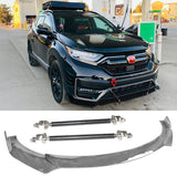 Honda Civic 62"-66" 3PCS A Style Black Front Lip with Strut Rods