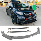 Honda Civic 62"-66" 3PCS A Style Black Front Lip with Strut Rods