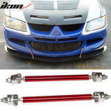 Honda Civic 62"-66" 3PCS A Style Black Front Lip with Strut Rods