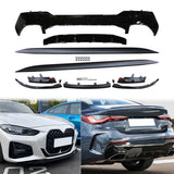 2021-2025 BMW G22 G23 M-Performance Black Front Rear Lip + Side Skirts