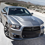 2011-2014 Dodge Charger Front Bumper Conversion Grilles SRT8 Style Bla