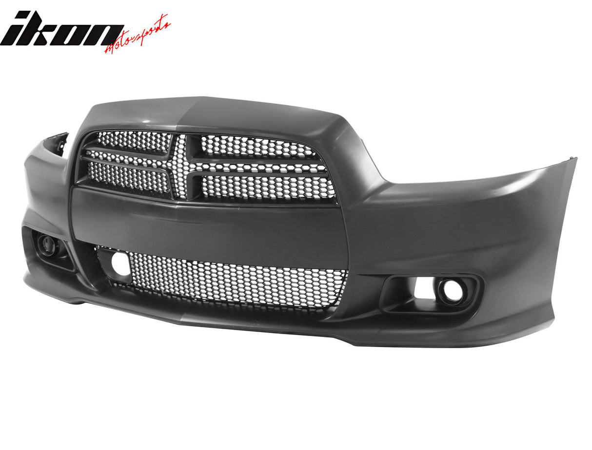 2011-2014 Dodge Charger Front Bumper Conversion Grilles SRT8 Style Bla
