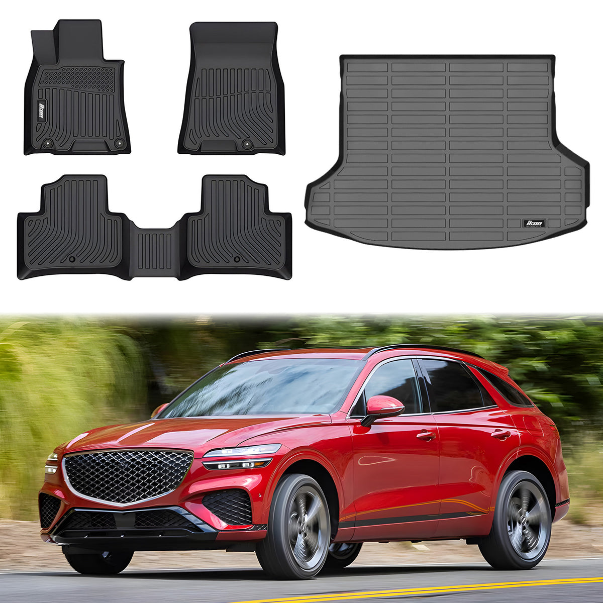 All Weather 3D Carpet Floor Mats Trunk Mat for Genesis GV70 2022-2026 TPE