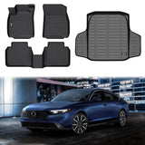 Floor Mats & Trunk Mat for Honda Accord 2023-2026 All Weather 3D Black TPE
