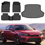 All Weather 3D Black Floor Mats + Trunk Mat for Honda Civic 2022-2026 TPE