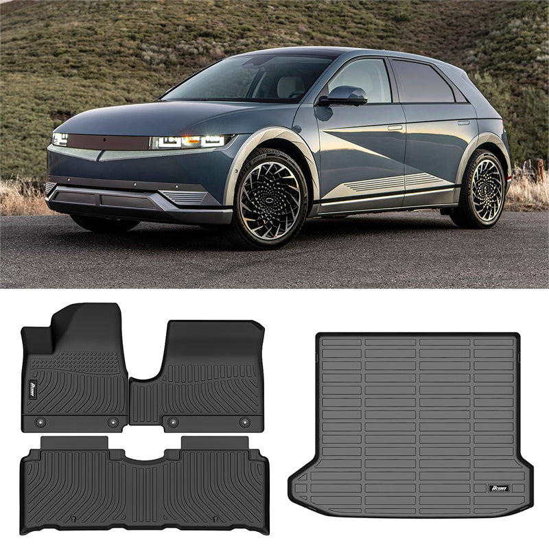 3D Molded Black Floor Mats + Trunk Mat for Hyundai Ioniq 5 2022-2024 TPE