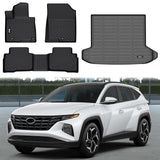 2022-2024 Hyundai Tucson Hybrid 3D Black Floor Mats + Trunk Mat TPE