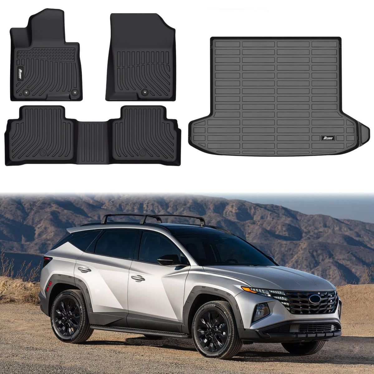 2022-2024 Hyundai Tucson Non-Hybrid 3D Floor Mats TPE + Trunk Mat