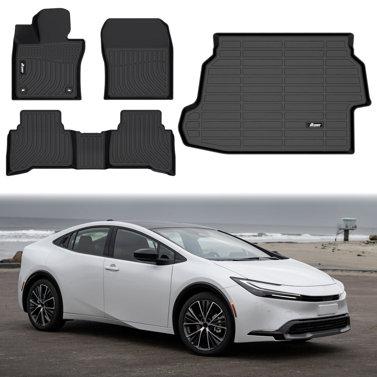2023-2024 Toyota Prius All Weather 3D Floor Mats Liner TPE + Trunk Mat