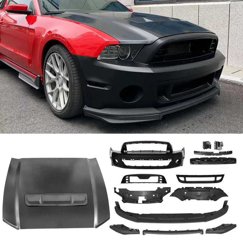 Front Bumper Cover Hood Grille Lip for Ford Mustang 2010-2014 GT500 Style