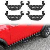 2021-2025 Ford Bronco 4 Door Black Rock Rail Side Step Tungsten Steel