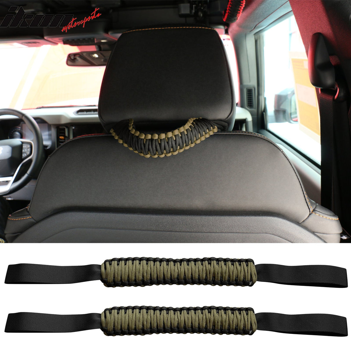 2021-2025 Ford Bronco Headrest Handles Roll Bar Grab Nylon 2PCS