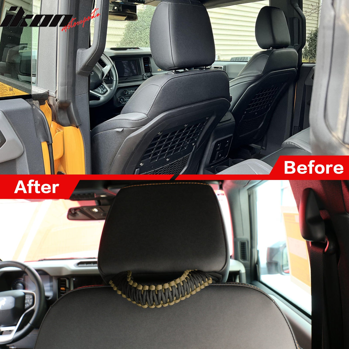 2021-2025 Ford Bronco Headrest Handles Roll Bar Grab Nylon 2PCS