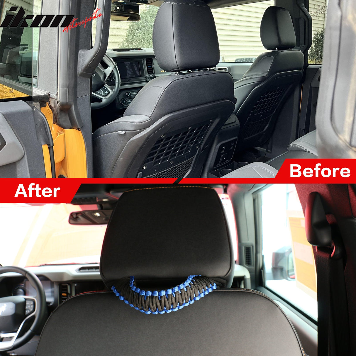 2021-2025 Ford Bronco Headrest Handle + Roll Bar Grab Nylon 4PCS