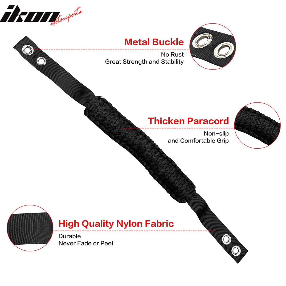 2021-2025 Ford Bronco 2/4Dr 4PCS Nylon Roll Bar Grab Handles Grip