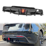 Rear Bumper Lip W/ Rear Aprons for Tesla Y 2020-2025 IKON Gloss Black PP