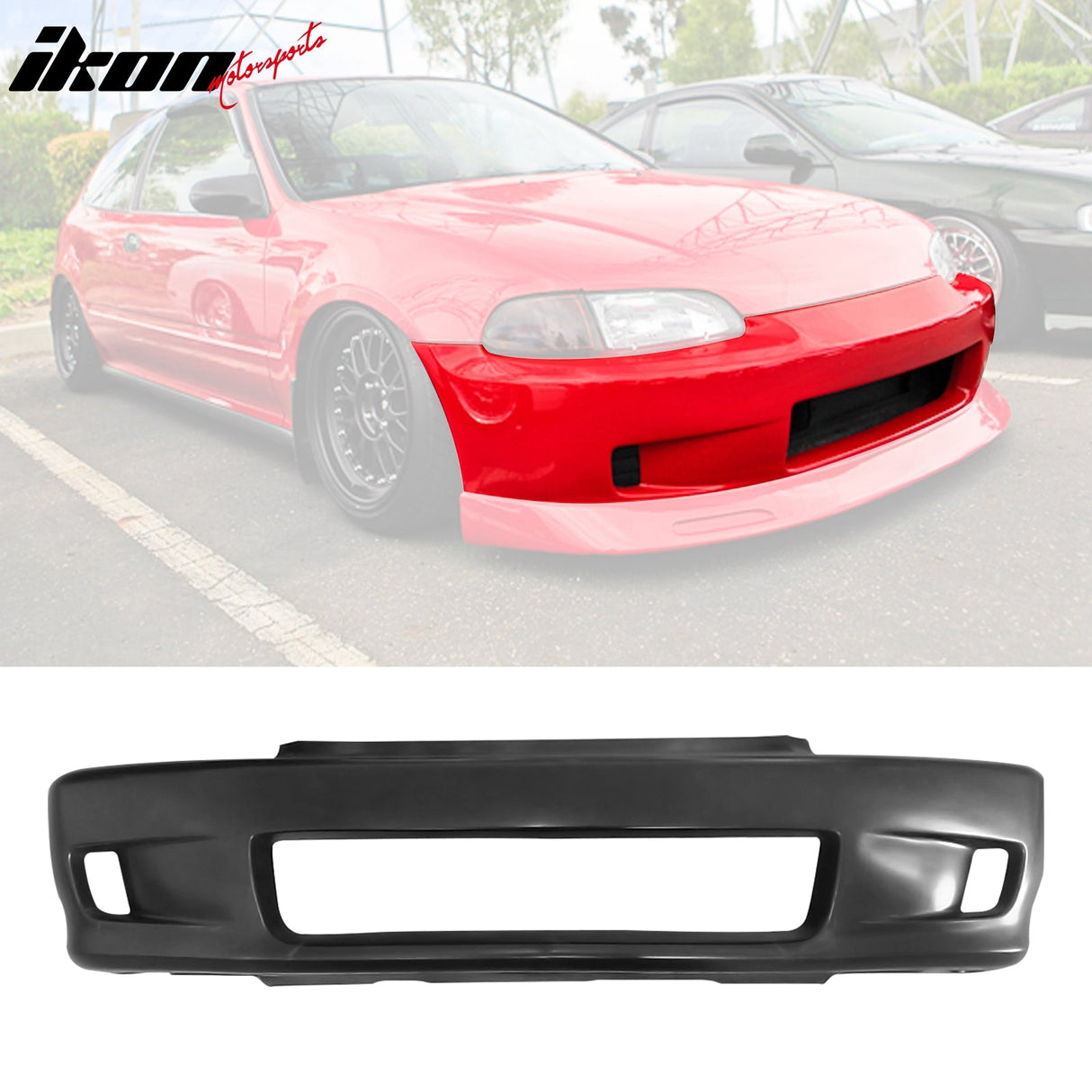 Front Bumper Cover W/ Lip For 1992-1995 Honda Civic Whitecrow WC Style