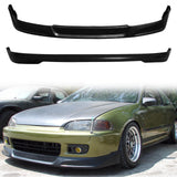 Rear Diffuser & Front Lip For 1992-1995 Honda Civic PU Unpainted Black