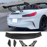 56"Inch GT Style Trunk Spoiler V1 Side Plates V3 Legs 3D Carbon Fiber
