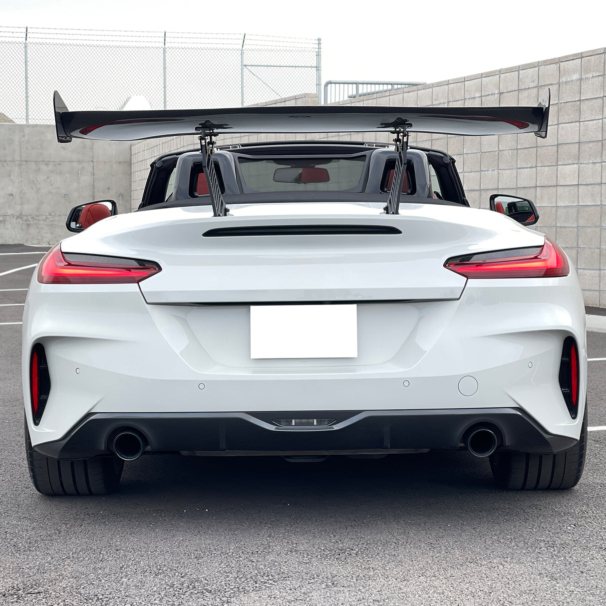 56"Inch GT Style Trunk Spoiler V1 Side Plates V3 Legs 3D Carbon Fiber