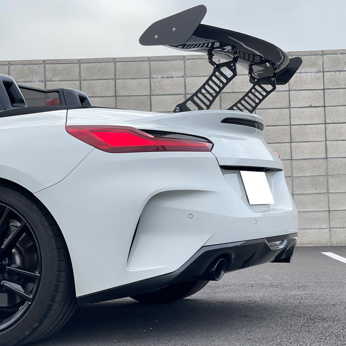 56"Inch GT Style Trunk Spoiler V1 Side Plates V3 Legs 3D Carbon Fiber