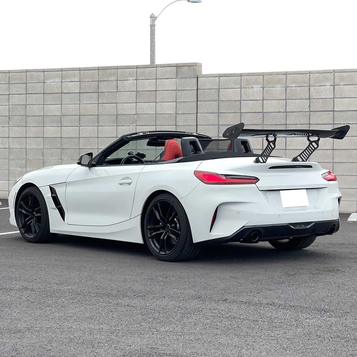 56"Inch GT Style Trunk Spoiler V1 Side Plates V3 Legs 3D Carbon Fiber