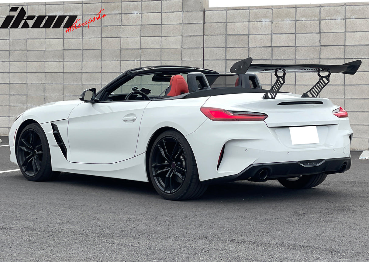 56"Inch GT Style Trunk Spoiler V1 Side Plates V3 Legs 3D Carbon Fiber