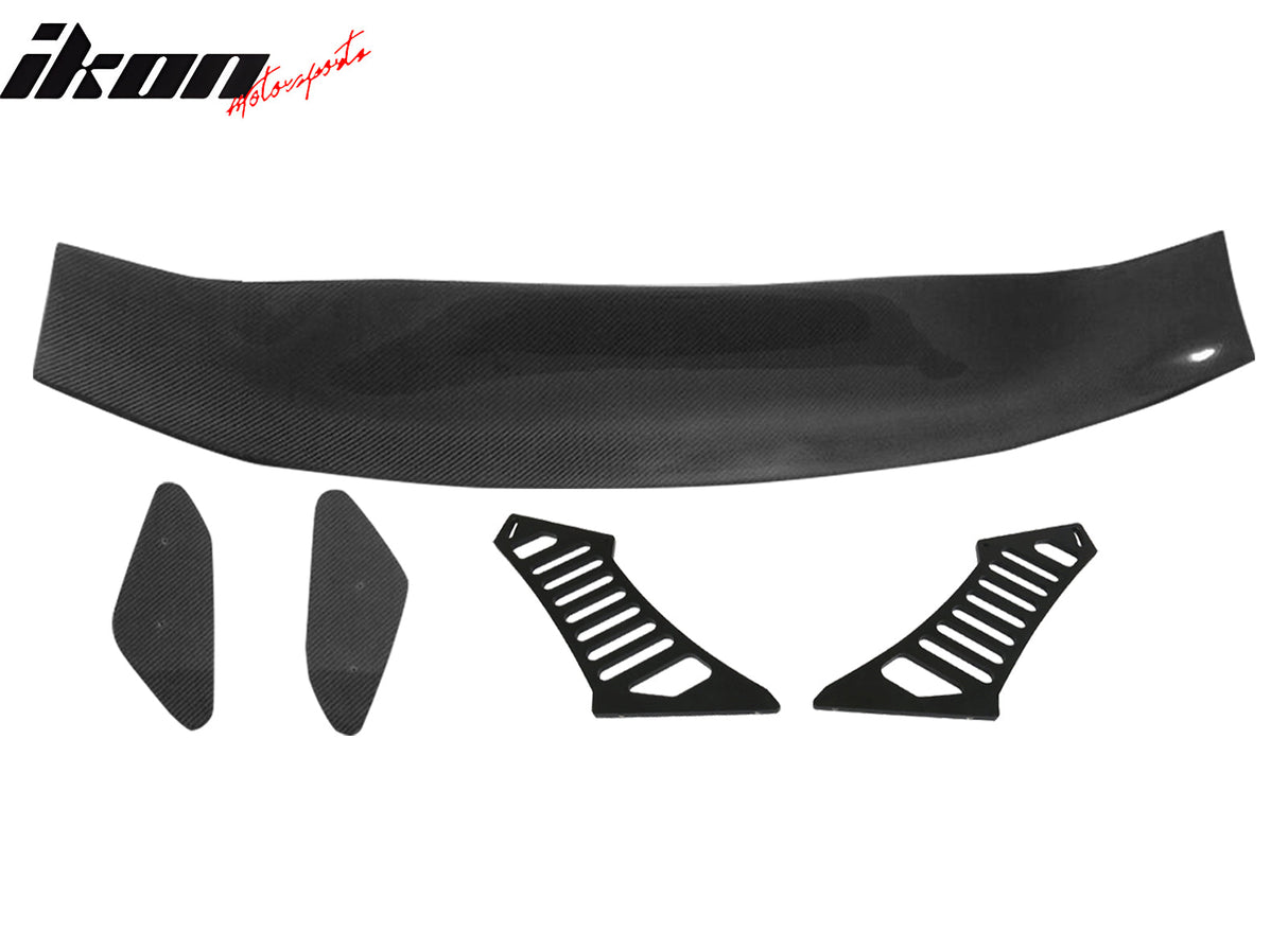 56"Inch GT Style Trunk Spoiler V1 Side Plates V3 Legs 3D Carbon Fiber