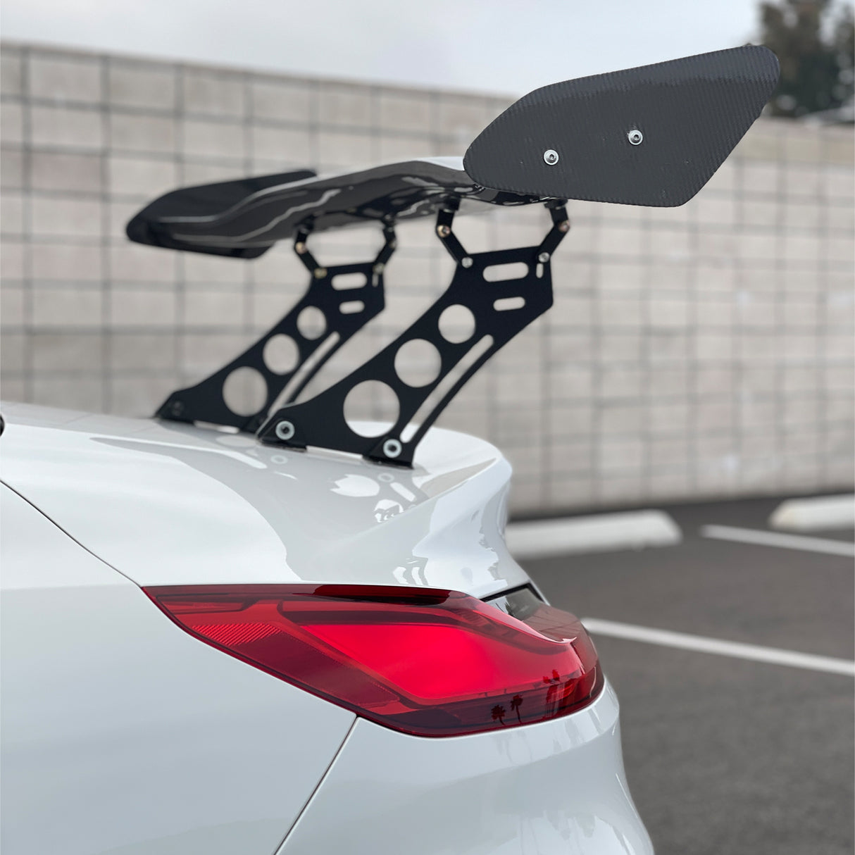 56"Inch GT Style Trunk Spoiler V1 Side Plates V5 Legs 3D Carbon Fiber