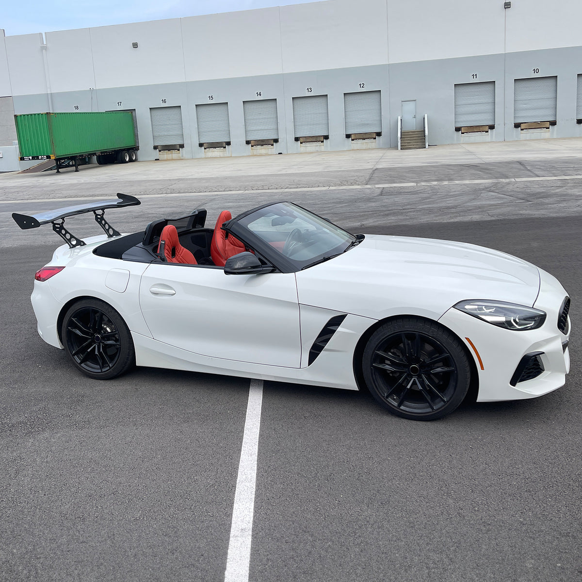 56"Inch GT Style Trunk Spoiler V1 Side Plates V5 Legs 3D Carbon Fiber
